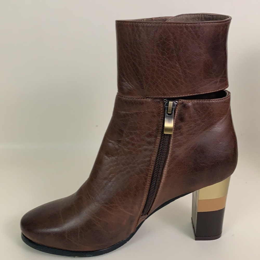 Antelope 656 Stripe Block Heel Brown Boot - image 2